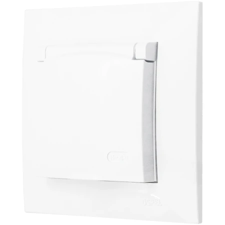 Ospel Szafir Biały Gniazdo Hermetyczne Ip44 Zestaw Z Ramką