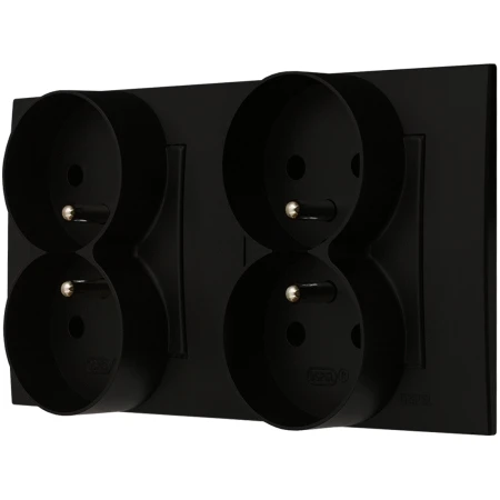 Ospel Szafir Czarny Dwa Gniazda Podwójne Zestaw Z Ramką