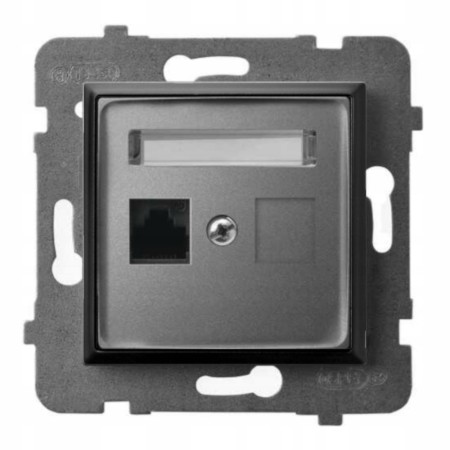 Moduł Szary / Czarny Bez Ramki Gniazdo Internetowe Ospel Aria
