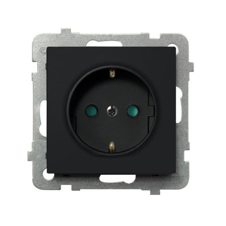 Sonata Czarny Metalik Gniazdo Pojedyncze Z Uziemieniem Schuko Z Przesłonami Torów Prądowych Gp-1Rsp/M/33