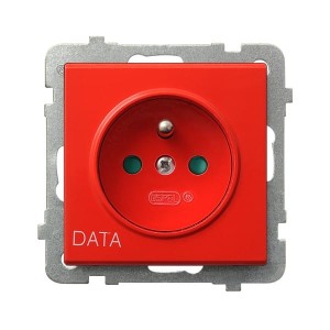 Sonata Biały Gniazdo Pojedyncze Z Uziemieniem Data Z Przesłonami Torów Prądowych Gp-1Rzdp/M/00