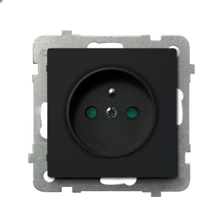 Sonata Czarny Metalik Gniazdo Pojedyncze Z Uziemieniem Z Przesłonami Torów Prądowych Gp-1Rzp/M/33