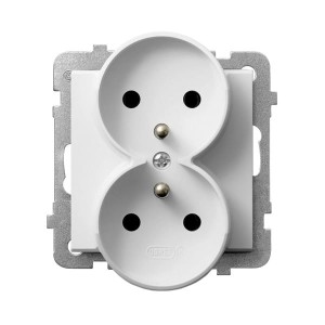 Sonata Biały Gniazdo Podwójne Z Uziemieniem Moduł Bez Ramki Gp-2Rrz/M/00