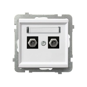 Sonata Biały Gniazdo Antenowe Typu F Podwójne Gpa-2Rf/M/00