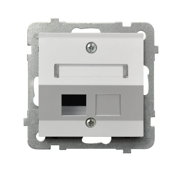 Sonata Biały Obudowa Gniazda Pojedynczego Typu Keystone Skośna Gpk-1Rs/P/00