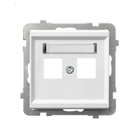 Sonata Biały Obudowa Gniazda Podwójnego Typu Keystone Prosta Gpk-2R/P/00