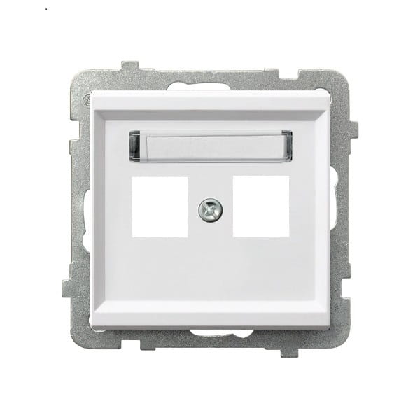 Sonata Biały Obudowa Gniazda Podwójnego Typu Keystone Prosta Gpk-2R/P/00