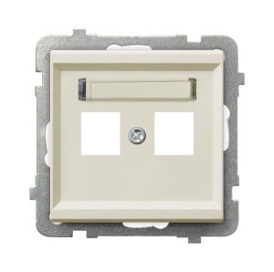 Sonata Ecru Obudowa Gniazda Podwójnego Typu Keystone Prosta Gpk-2R/P/27