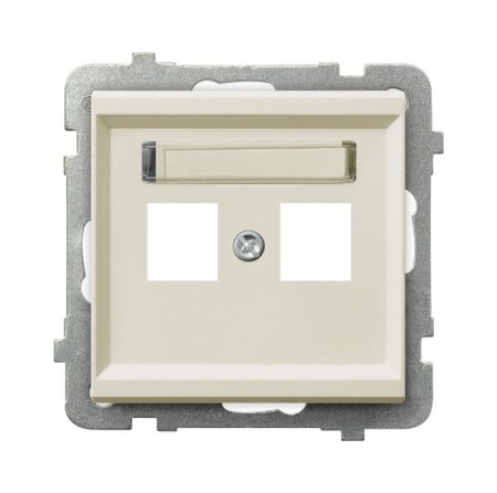 Sonata Ecru Obudowa Gniazda Podwójnego Typu Keystone Prosta Gpk-2R/P/27