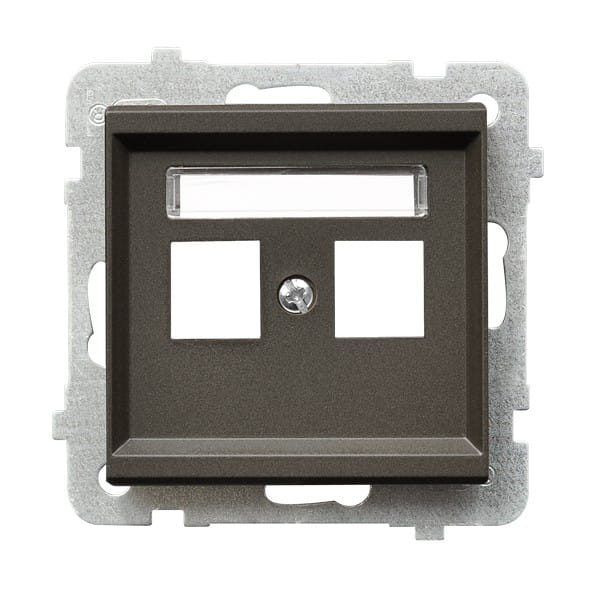 Sonata Czekoladowy Metalik Obudowa Gniazda Podwójnego Typu Keystone Prosta Gpk-2R/P/40