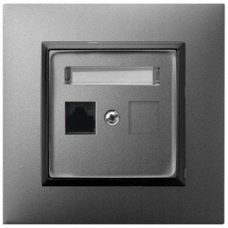 Gniazdo Internetowe Rj45 Szary Aria Ospel