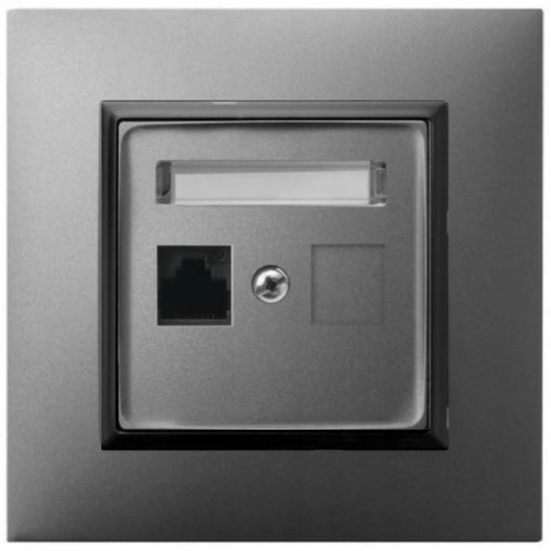 Gniazdo Internetowe Rj45 Szary Aria Ospel