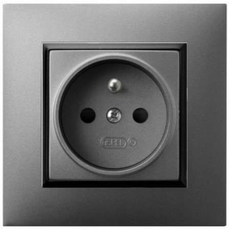 Gniazdo Pojedyncze Szary Kontakt Elektryczny Ospel Aria