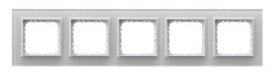 Sonata Białe Szkło Ramka Pięciokrotna R-5Rgc/31/00