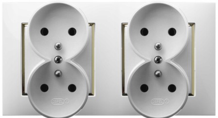 Gniazdo Poczwórne Pokojowe Ścienne Biały Złoty Ospel Aria