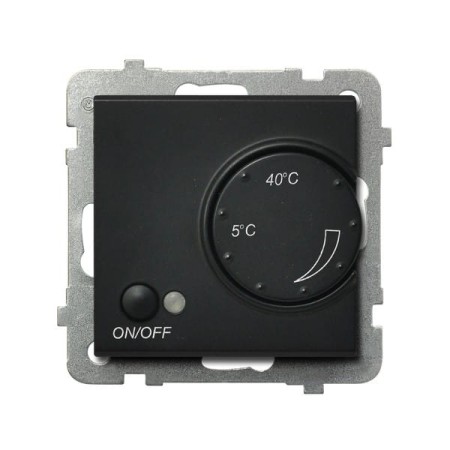 Sonata Czarny Metalik Regulator Temperatury Z Czujnikiem Podpodłogowym Rtp-1R/M/33