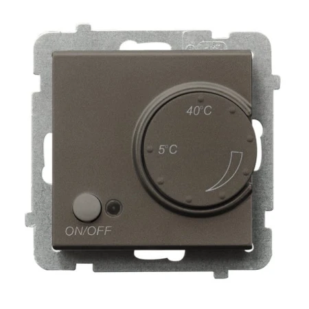Sonata Czekoladowy Metalik Regulator Temperatury Z Czujnikiem Podpodłogowym Rtp-1R/M/40