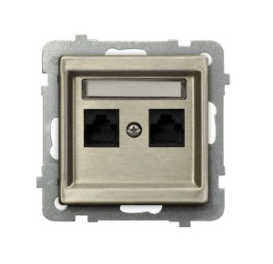 Sonata Nowe Srebro Gniazdo Komputerowe Podwójne, Kat. 5E Mmc Gpk-2Rm/K/M/44