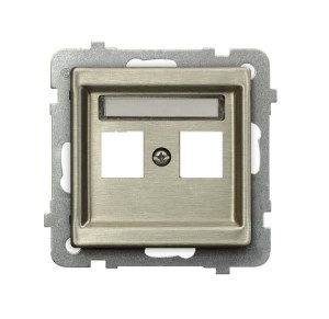 Sonata Nowe Srebro Obudowa Gniazda Podwójnego Typu Keystone Prosta Gpk-2Rm/P/44