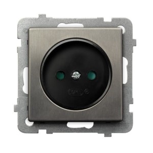 Sonata Stal Inox Gniazdo Pojedyncze Z Przesłonami Torów Prądowych Gp-1Rmp/M/37