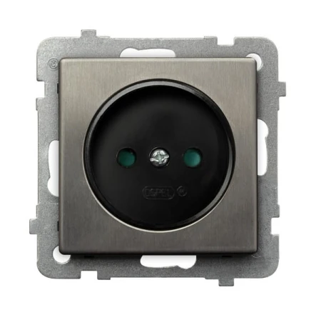 Sonata Stal Inox Gniazdo Pojedyncze Z Przesłonami Torów Prądowych Gp-1Rmp/M/37