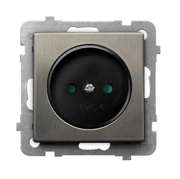 Sonata Stal Inox Gniazdo Pojedyncze Z Przesłonami Torów Prądowych Gp-1Rmp/M/37