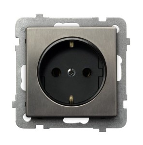 Sonata Stal Inox Gniazdo Pojedyncze Schuko Gp-1Rms/M/37