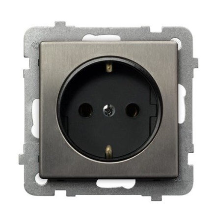 Sonata Stal Inox Gniazdo Pojedyncze Schuko Gp-1Rms/M/37