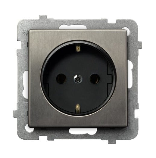 Sonata Stal Inox Gniazdo Pojedyncze Schuko Gp-1Rms/M/37