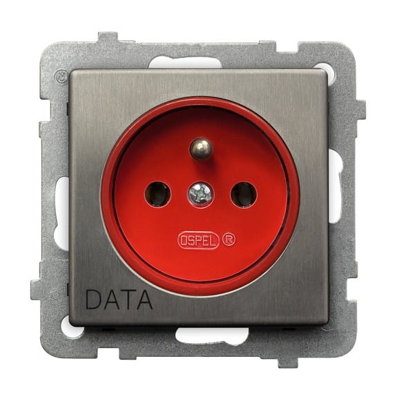 Sonata Stal Inox Gniazdo Pojedyncze Z Uziemieniem Data Gp-1Rmzd/M/37