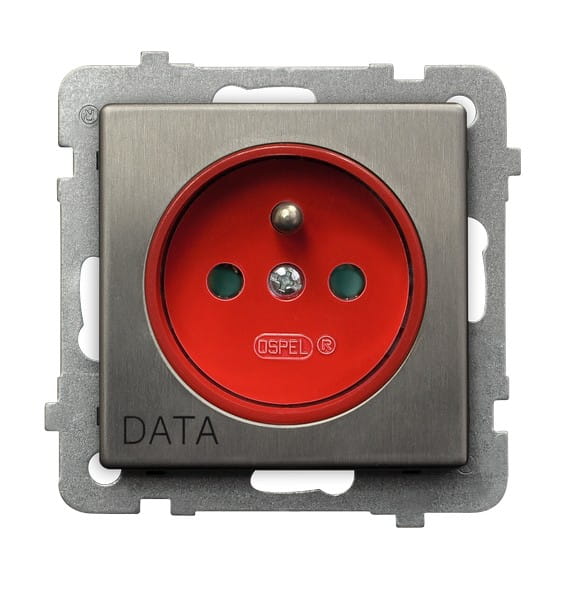 Sonata Stal Inox Gniazdo Pojedyncze Z Uziemieniem Data Z Przesłonami Torów Prądowych Gp-1Rmzdp/M/37