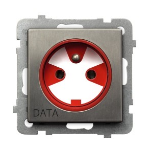 Sonata Stal Inox Gniazdo Pojedyncze Z Uziemieniem Data Z Kluczem Uprawniającym Gp-1Rmzk/M/37