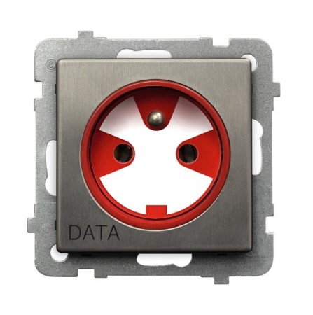 Sonata Stal Inox Gniazdo Pojedyncze Z Uziemieniem Data Z Kluczem Uprawniającym Gp-1Rmzk/M/37