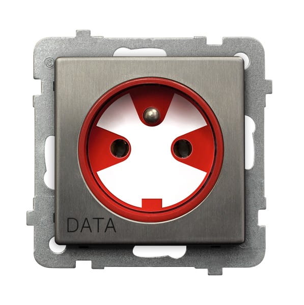 Sonata Stal Inox Gniazdo Pojedyncze Z Uziemieniem Data Z Kluczem Uprawniającym Gp-1Rmzk/M/37