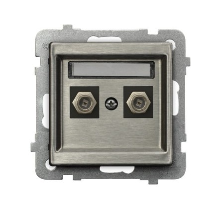 Sonata Stal Inox Gniazdo Antenowe Typu F Podwójne Gpa-2Rmf/M/37