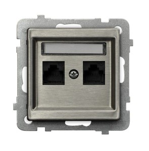 Sonata Stal Inox Gniazdo Komputerowe Podwójne, Kat. 5E Mmc Gpk-2Rm/K/M/37