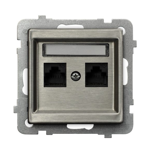 Sonata Stal Inox Gniazdo Komputerowe Podwójne, Kat. 5E Mmc Gpk-2Rm/K/M/37