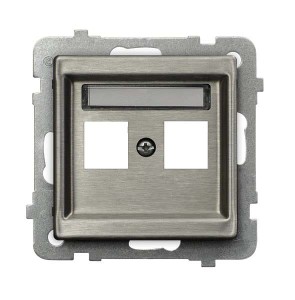 Sonata Stal Inox Obudowa Gniazda Podwójnego Typu Keystone Prosta Gpk-2Rm/P/37