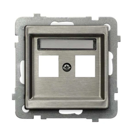 Sonata Stal Inox Obudowa Gniazda Podwójnego Typu Keystone Prosta Gpk-2Rm/P/37