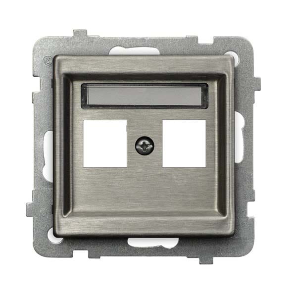 Sonata Stal Inox Obudowa Gniazda Podwójnego Typu Keystone Prosta Gpk-2Rm/P/37