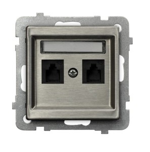 Sonata Stal Inox Gniazdo Telefoniczne Podwójne Niezależne Gpt-2Rmn/M/37