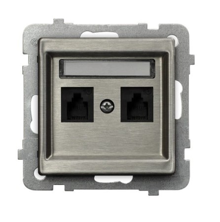 Sonata Stal Inox Gniazdo Telefoniczne Podwójne Niezależne Gpt-2Rmn/M/37