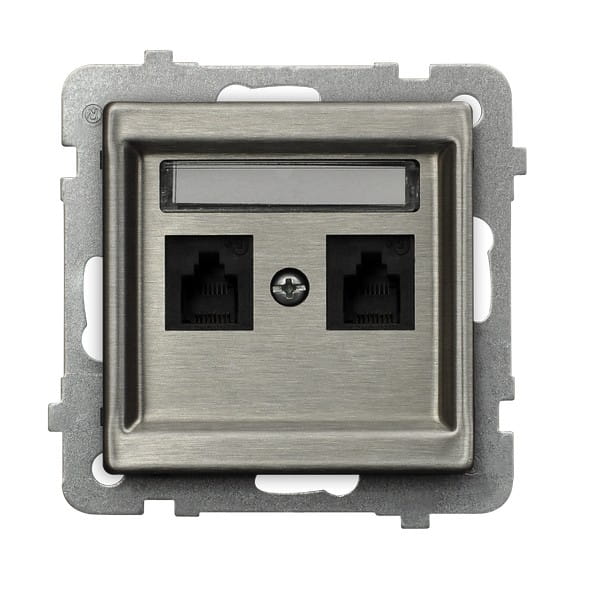 Sonata Stal Inox Gniazdo Telefoniczne Podwójne Niezależne Gpt-2Rmn/M/37