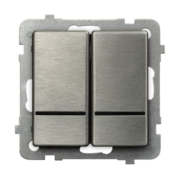 Sonata Stal Inox Łącznik Dwugrupowy Świecznikowy Z Podświetleniem Niebieskim Łp-2Rms/M/37