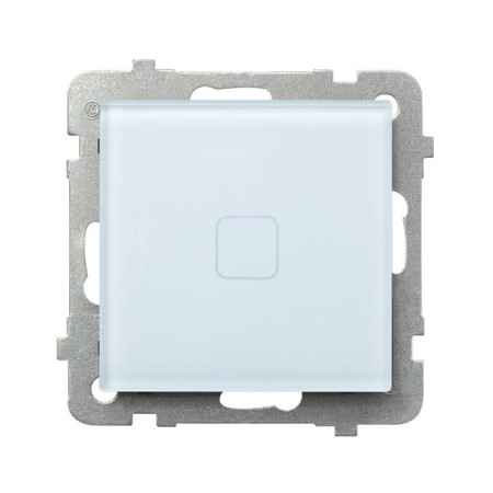Sonata Touch Białe Szkło Łącznik Dotykowy Jednobiegunowy Z Podświetleniem Łpd-1Rs/M/31