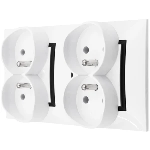 Gniazdo Poczwórne Pokojowe Ścienne Białe Czarne Ospel Aria