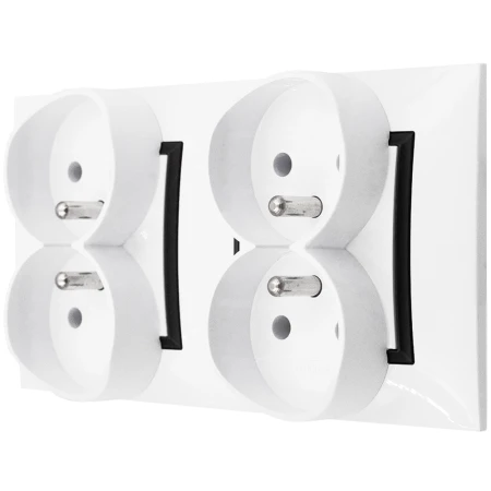 Gniazdo Poczwórne Pokojowe Ścienne Białe Czarne Ospel Aria