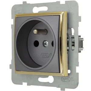 Moduł Szary / Złoto Bez Ramki Gniazdo Pojedyncze