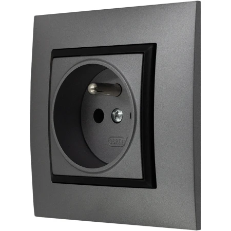 Gniazdo Pojedyncze Szary Kontakt Elektryczny Ospel Aria