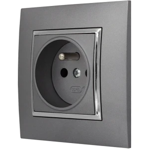 Gniazdo Pojedyncze Gniazdko Kontakt Elektryczny Ospel Ariaszary Srebro
